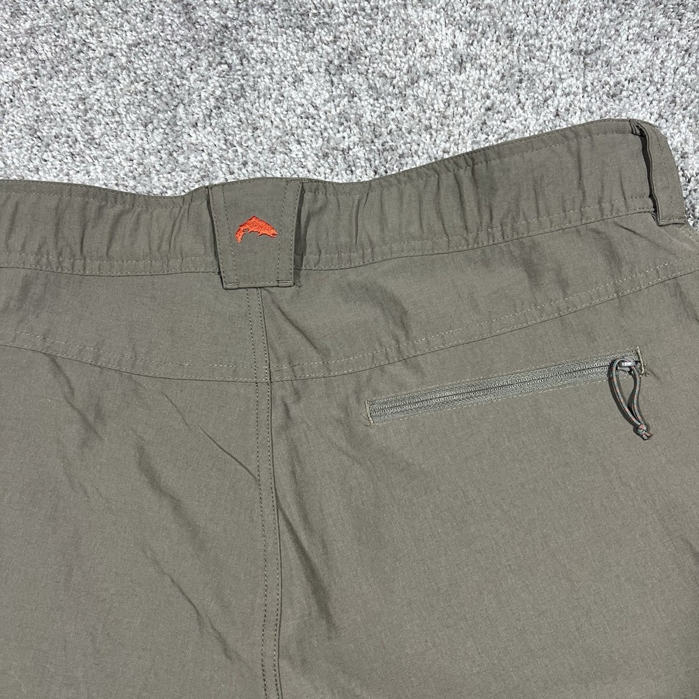 Simms Fishing Shorts Large Brown Quick Dry Utility Outdoor Cargo Adjustable Hike - Picture 7 of 10